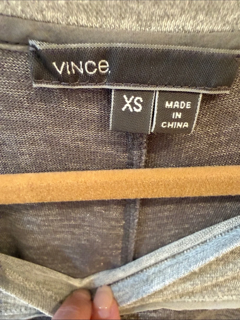 Vince Two-Tone Gray Crewneck Top